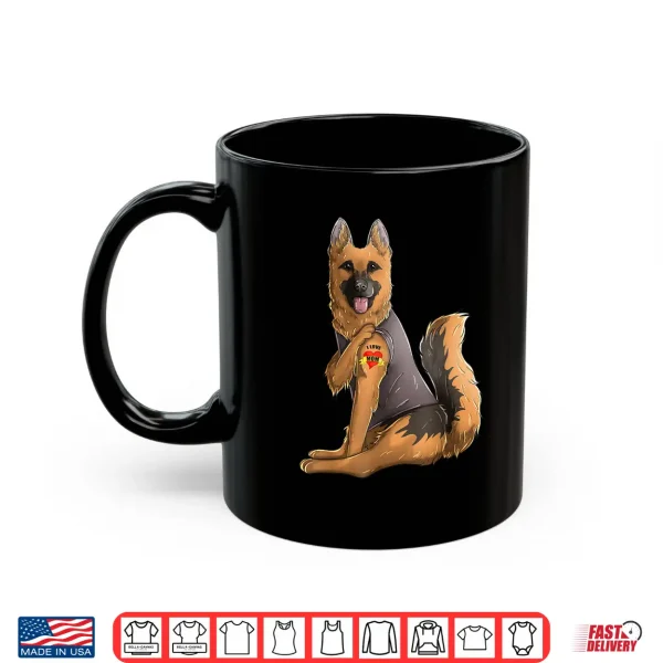 Mug German Shepherd I Love Mom Tattoo Dog Shirt Mothers Day Shirt