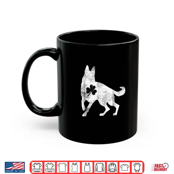 Mug German Shepherd Irish Clover Shirt St Patrick Day Dog Gift