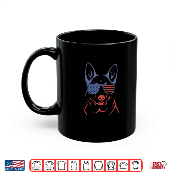 Mug German Shepherd Patriotic American Flag Dog Gift Shirt