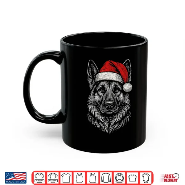 Mug German Shepherd Santa Hat Christmas Xmas Dog Mom Shirt