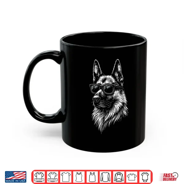 Mug German Shepherd Sunglasses Professional Minimalist Modern Graphic Shirt