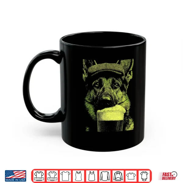 Mug German Shepherd With Beer Drinking Humor St Patricks Day Dog Shirt