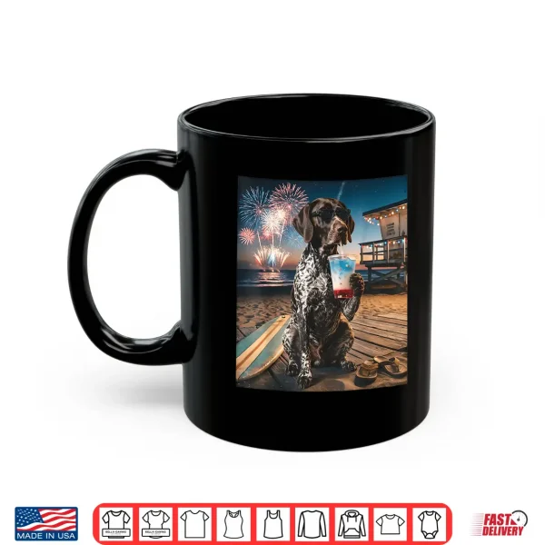 German Shorthaired Pointer Patriotic Beach Fireworks Dog Art Shirt 3 Mug German Shorthaired Pointer Patriotic Beach Fireworks Dog Art Shirt