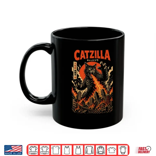Mug Giant Cat Monster Tokyo City Destruction Shirt