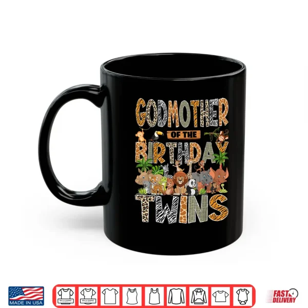 Godmother Of The Birthday Twins Safari Wild One Zoo Animal Shirt 3 Mug Godmother of The Birthday Twins Safari Wild One Zoo Animal Shirt
