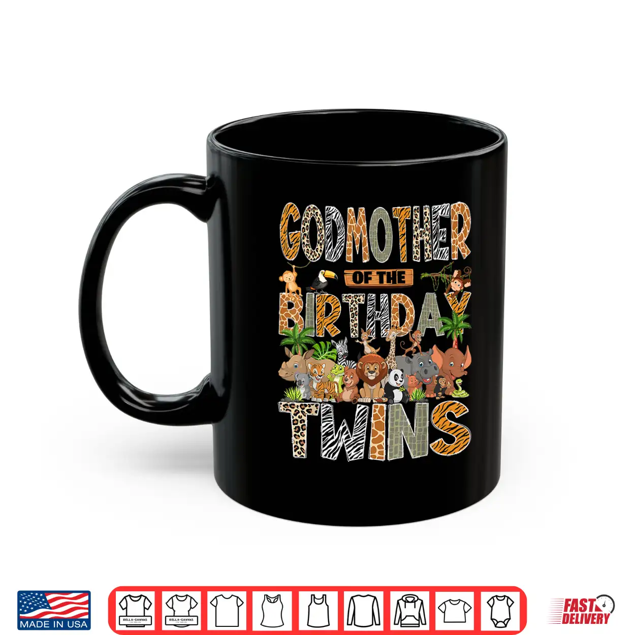 Godmother Of The Birthday Twins Safari Wild One Zoo Animal Shirt Godmother Of The Birthday Twins Safari Wild One Zoo Animal Shirt