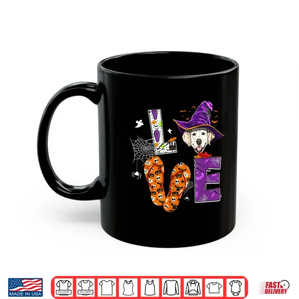 Mug Golden Labrador Retriever halloween witch hat lab lover Shirt