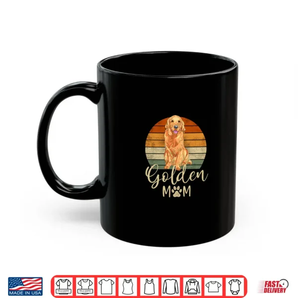 Mug Golden Mom Retro Sunset Golden Retriever Lover Gift Dog Mama Shirt