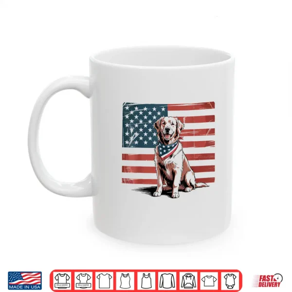 Mug Golden Retriever 4th Of July USA American Flag Patriotic Shirt