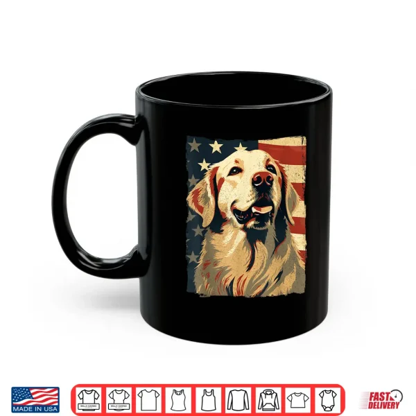 Mug Golden Retriever American Flag Shirt 4th Of July Retriever Shirt