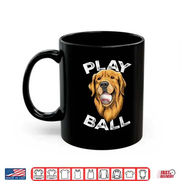Mug Golden Retriever Baseball Funny Cute Golden Retriever Dog Shirt