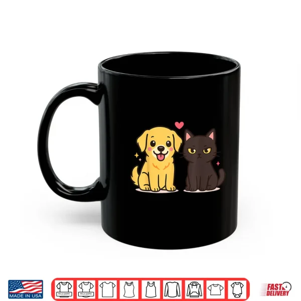 Mug Golden Retriever Boyfriend Black Cat Girlfriend Tee Shirt