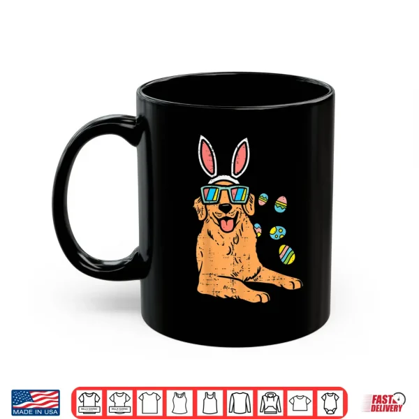 Mug Golden Retriever Bunny Glasses Easter Eggs Dog Owner Lover Shirt