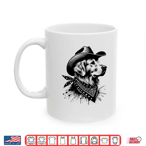 Mug Golden Retriever Cowboy Vintage Western Dog Lover Shirt