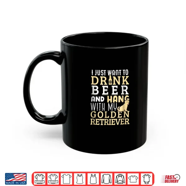 Mug Golden Retriever Dad Shirt Funny Fathers Day Dog Lover Beer