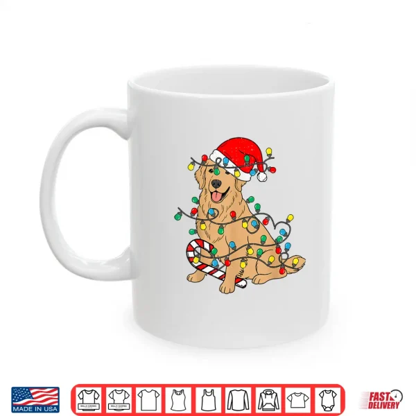 Mug Golden Retriever Dog Christmas Lights Xmas Pet Dog Lover Shirt