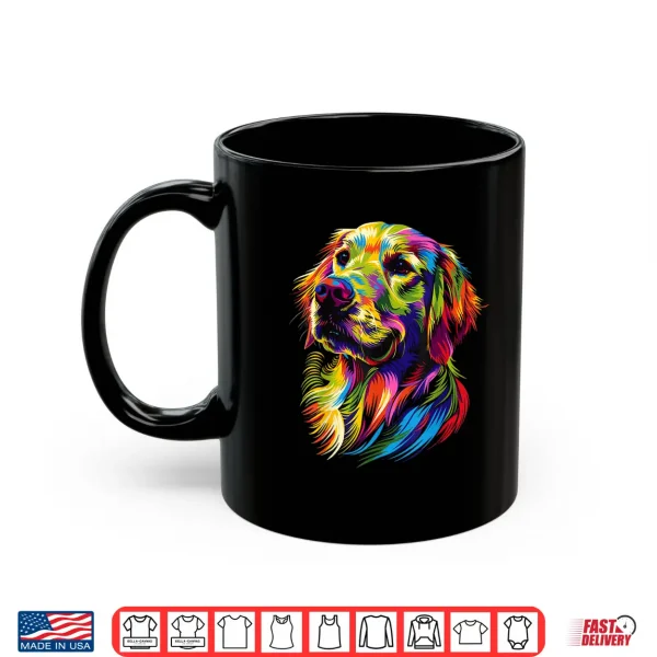 Mug Golden Retriever Dog Colorful Pop Art Rainbow Colors Dogs Shirt