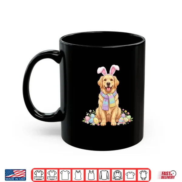 Mug Golden Retriever Dog Easter Bunny Eggs Cute Spring Floral Shirt