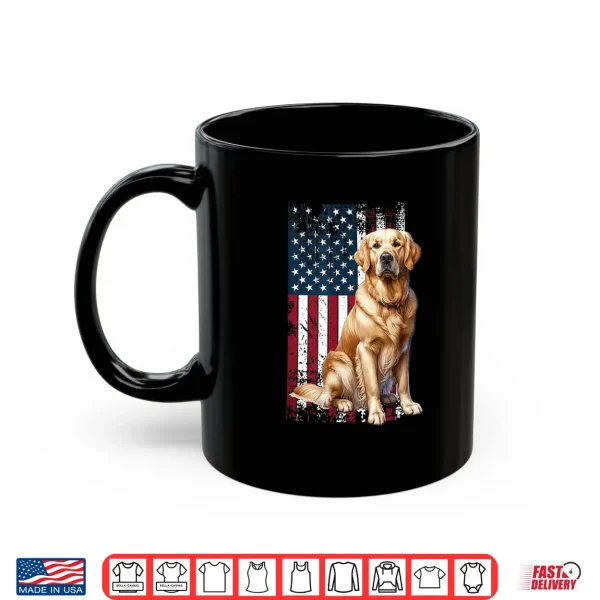 Mug Golden Retriever Dog Owner USA Flag Shirt