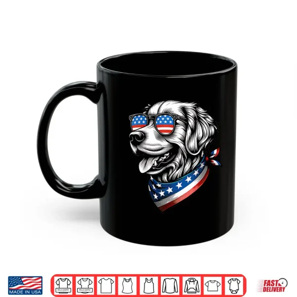 Mug Golden Retriever Dog Patriotic Fourth Of July American USA Flag Shirt