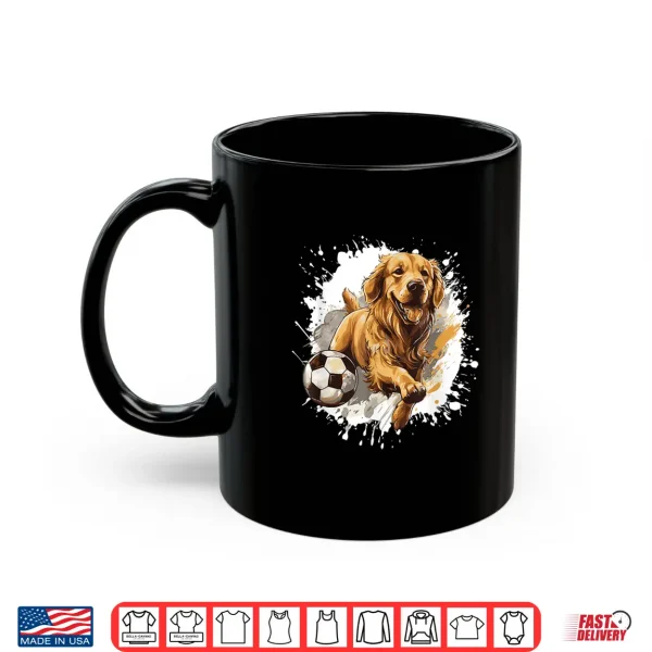 Mug Golden Retriever Dog Playing Soccer Sports Team Animal Shirt
