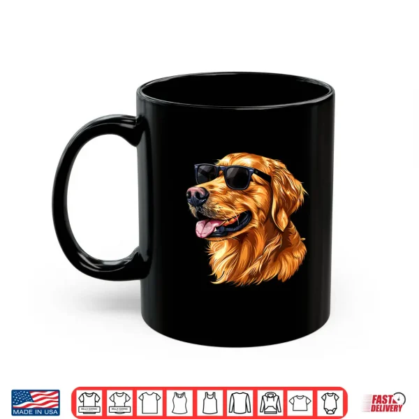 Mug Golden Retriever Dog Sunglasses Shirt