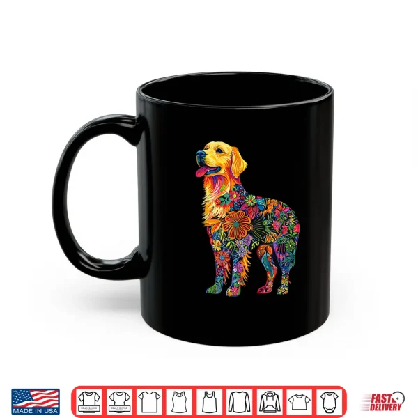 Mug Golden Retriever Flower Shirt