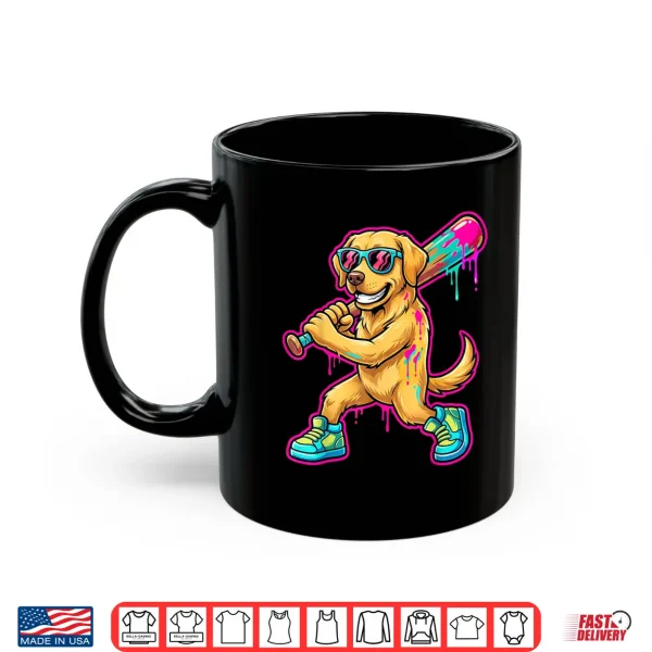 Mug Golden Retriever Funny Baseball Drip Ice Cream Boys Kids Shirt