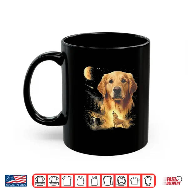 Mug Golden Retriever Howling to The Moon Vintage Shirt