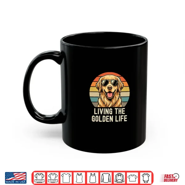 Mug Golden Retriever Life Is Golden Retro Vintage Dog Tee Shirt