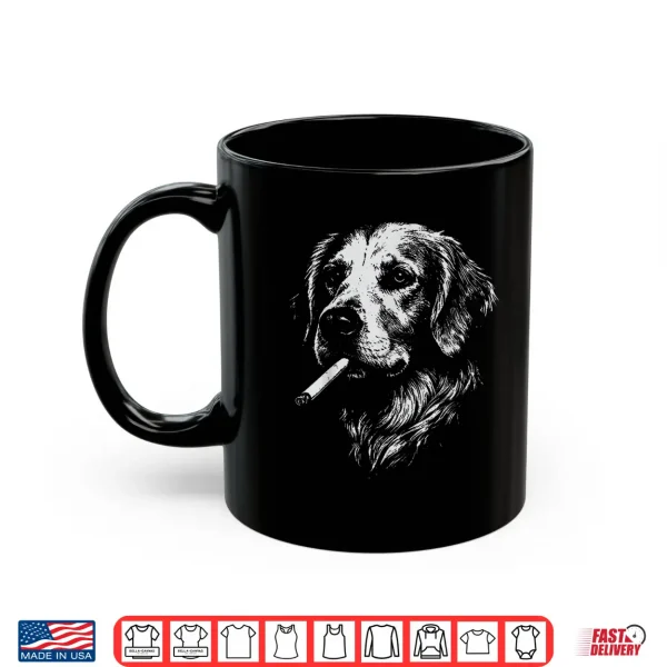 Mug Golden Retriever Meme Dog Smoking Cigarette Shirt