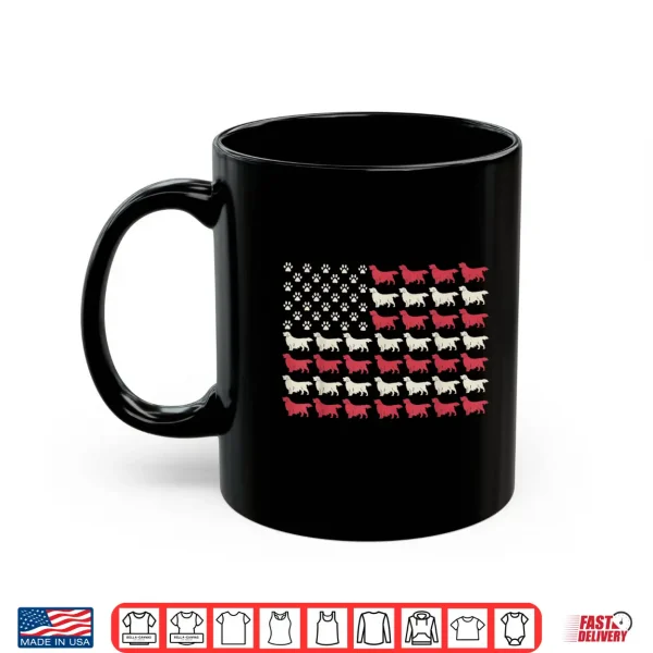 Mug Golden Retriever Patriotic American Flag 4th Of July Dogs Shirt
