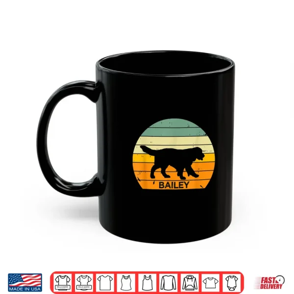 Mug Golden Retriever Personalized Bailey Dog Name Vintage Sunset Shirt