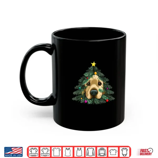 Mug Golden Retriever Puppy in Christmas tree Shirt
