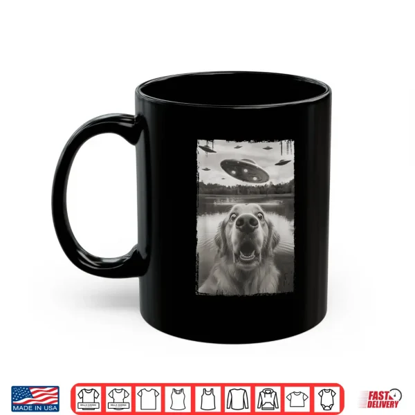 Mug Golden Retriever Selfie with UFO Funny Golden Retriever Shirt