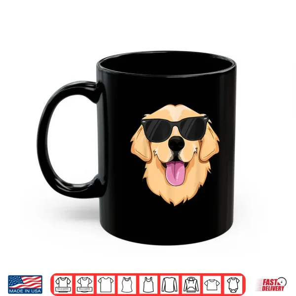 Mug Golden Retriever Shirt for Kids Boys Girls Sunglasses Pet Shirt
