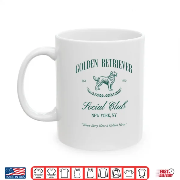 Mug Golden Retriever Social Club Preppy Dog Mom Retro Eighties Nineties Shirt