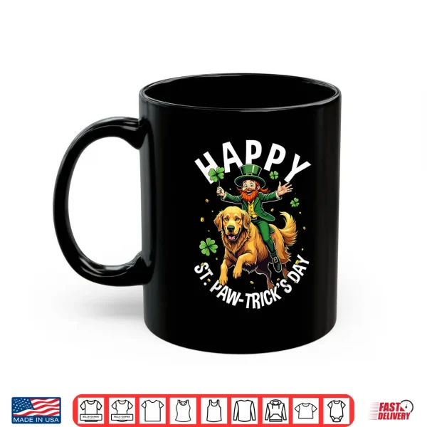 Mug Golden Retriever St. Patricks Day Happy St Paw Tricks Pun Shirt