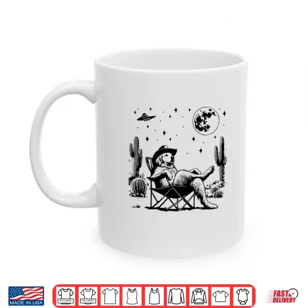 Mug Golden Retriever UFO 90s Western Cowboy Vintage Funny Saying Shirt