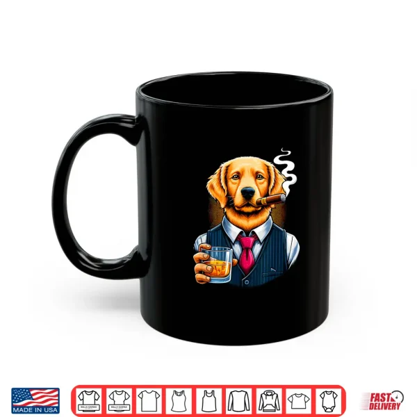 Mug Golden Retriever dog Cigar And Whiskey Shirt