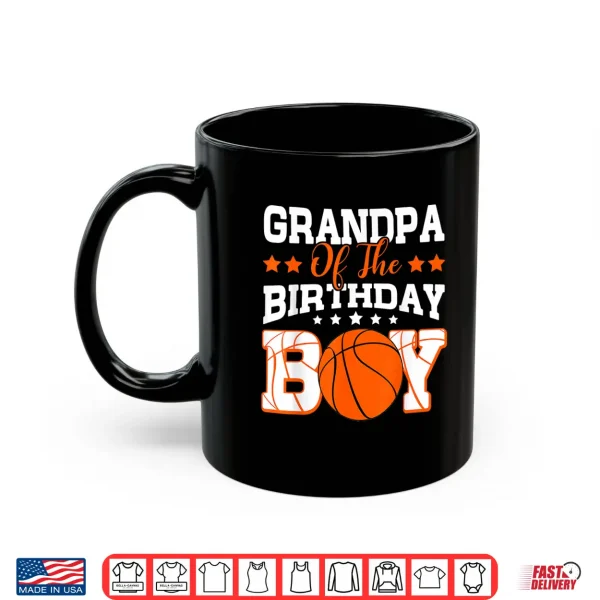 Mug Grandpa of The Birthday Boy Basketball Family Matching Shirt