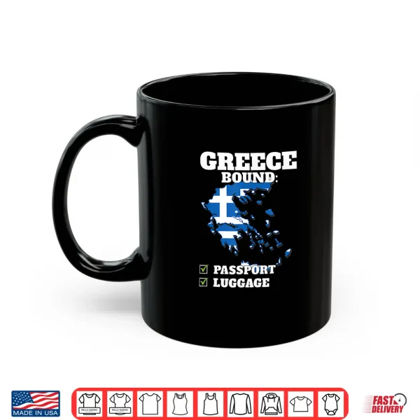 Mug Greece Bound Country Travel Greek Flag Vacation Traveling Shirt