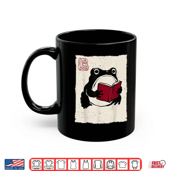 Mug Grumpy Frog Funny Book Lover Librarian Anime Japanese Shirt