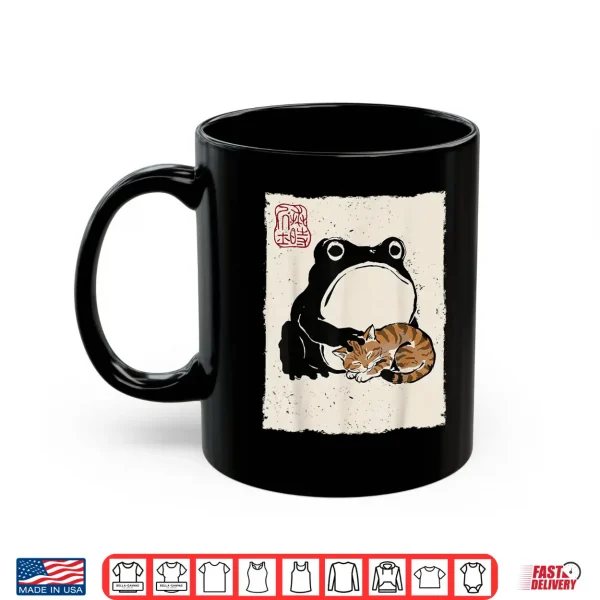 Mug Grumpy Frog Funny Cat Sleeping Cute Cat Mom Anime Japanese Shirt