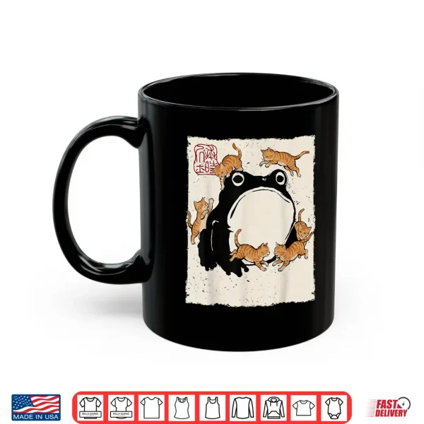 Mug Grumpy Frog Funny Cats Playing Cat Mom Anime Japanese Shirt