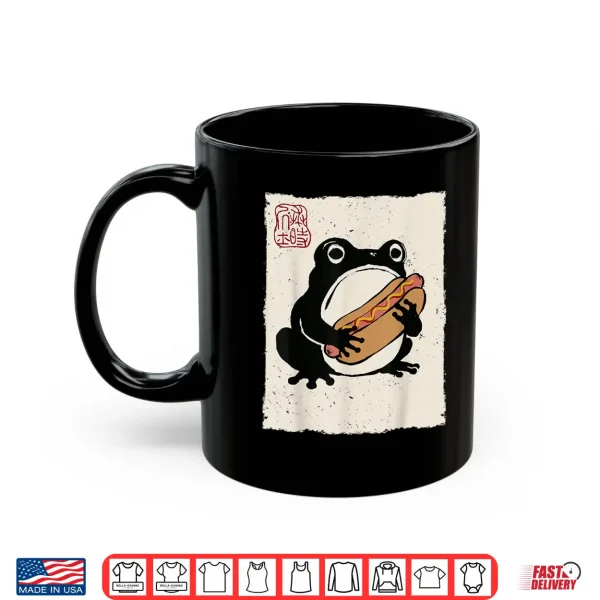 Mug Grumpy Frog Funny Hot Dog Anime Japanese Shirt