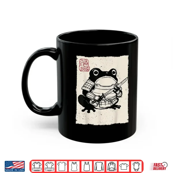 Mug Grumpy Frog Funny Samurai Warrior Anime Japanese Shirt 2