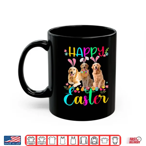 Mug Happy Easter Three Golden Retriever Wearing Bunny Ear Gifts Shirt