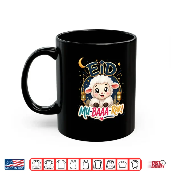 Mug Happy Eid Al Adha Mubarak Kids Muslim Cute Sheep Tee Holiday Shirt