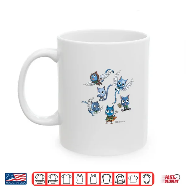 Mug Happy Multiple Full body Shot Manga Style Shirt